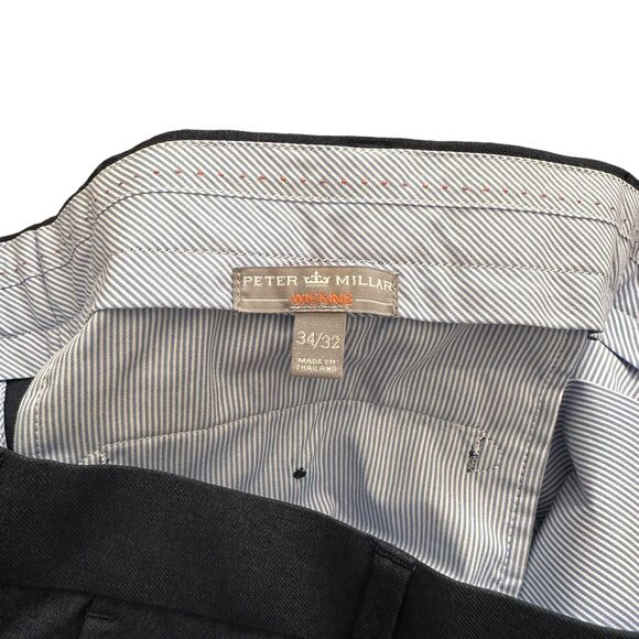 PETER MILLAR Navy Pleated Trouser Sz 34/32 - Picture 5 of 5